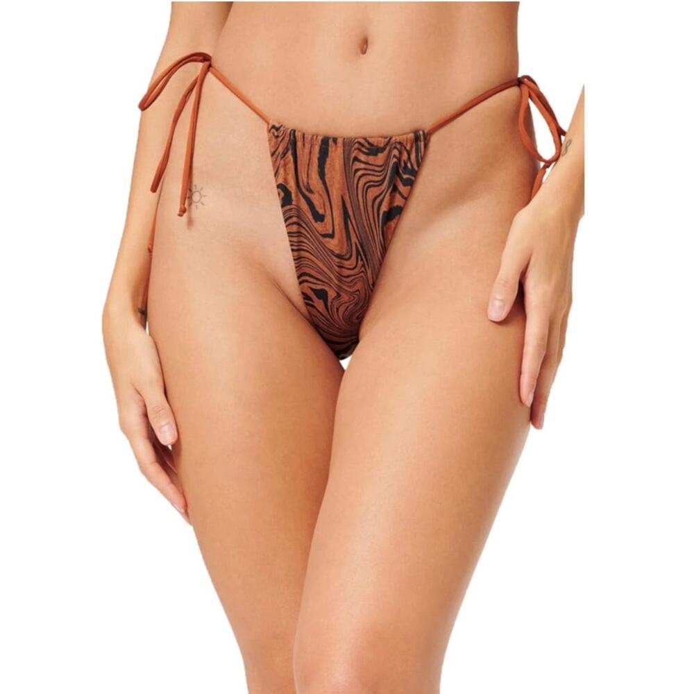 GOOD AMERICAN Women's Tiny Ties Bikini Bottom Nwot